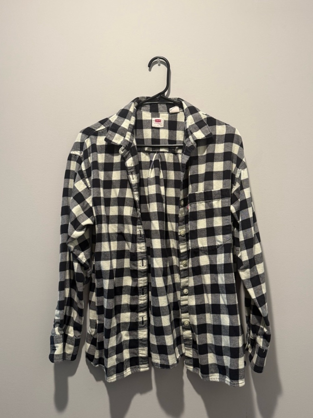 Levi's Black and White Plaid Button-Down Shirt
